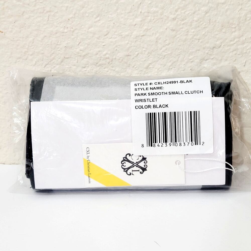 CXL by Christian Lacroix Black Small Clutch Wristlet Purse Park Smooth NWT - Picture 10 of 10